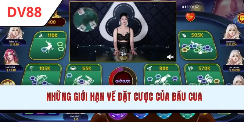 Những giới hạn về đặt cược của Bầu Cua